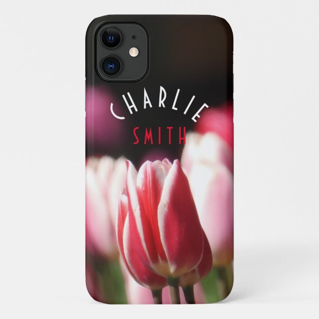 Red and White (and Pink) Tulips *Personalise* Case-Mate iPhone Case (Back)