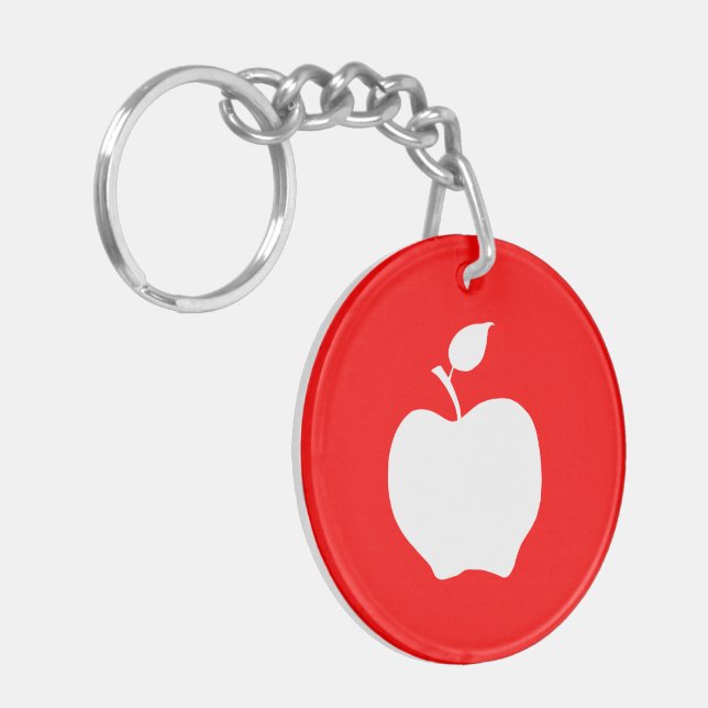 Red and White Apple Key Ring (Front Left)