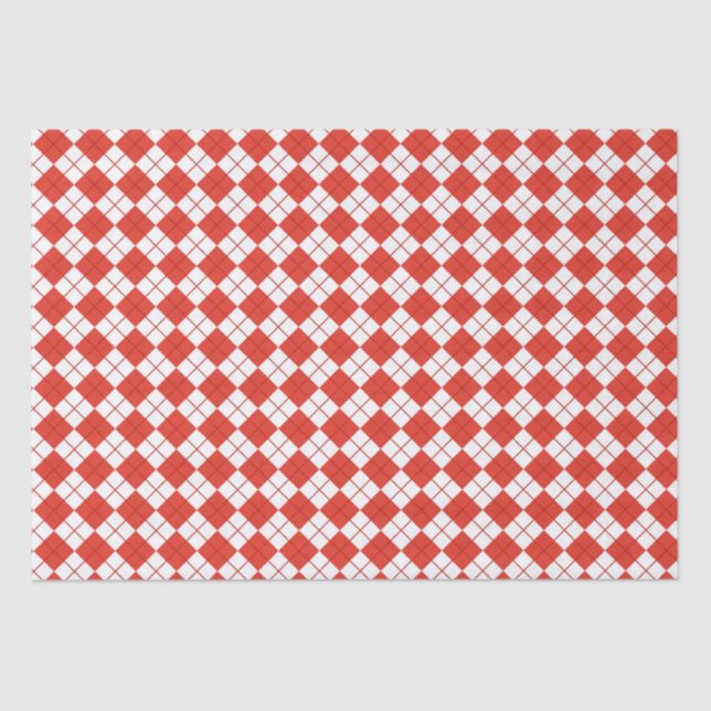 Red And White Argyle   Tissue Paper (Front)