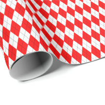 Red and White Argyle Wrapping Paper