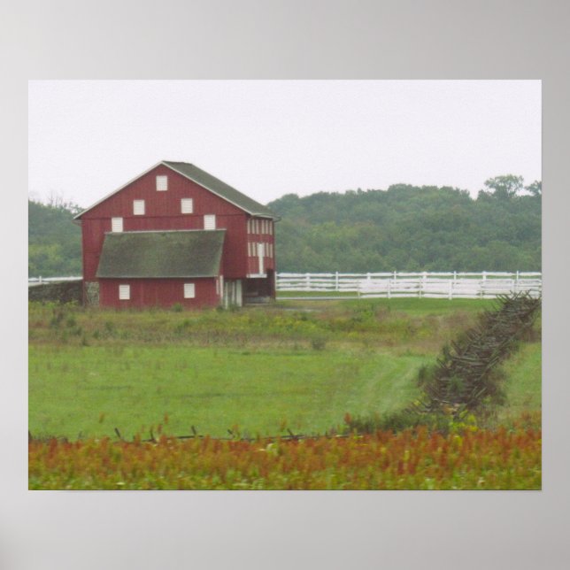 Red and White Barn Gettysburg, Pennsylvania Poster (Front)