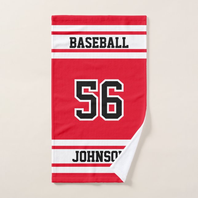 Red and White ⚾ Baseball - 100% Customise Hand Towel (Hand Towel)