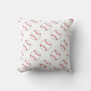 Red and White Baseballs   Any Background Colour  Cushion