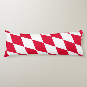 Red and White Bavaria Diamond Flag Pattern Body Cushion