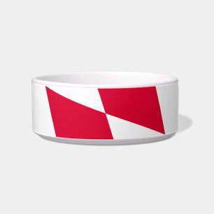 Red and White Bavaria Diamond Flag Pattern Bowl