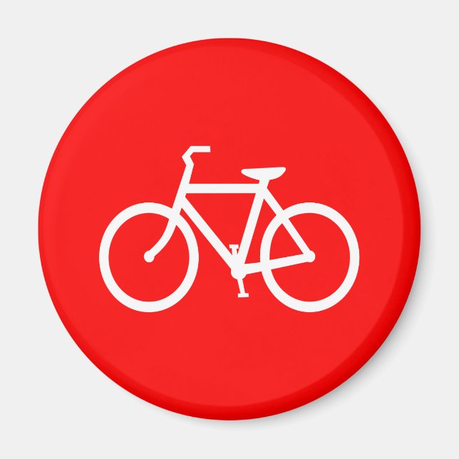 Red and White Bike Magnet (Front)