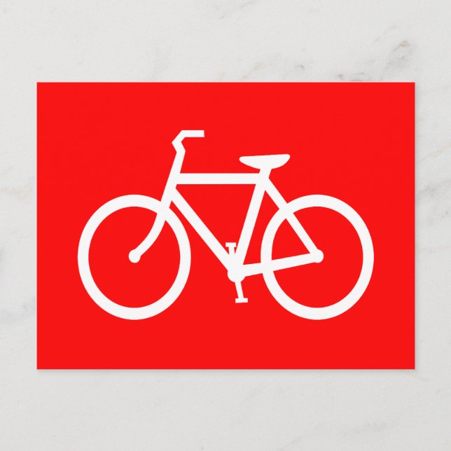Red and White Bike Postcard (Front)