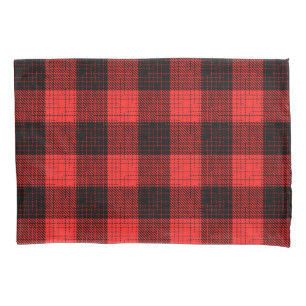 Red and White Bold Checkered Plaid Design  Pillowcase