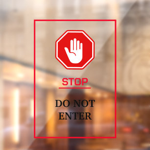 Red and White Bold Don't Enter Metal A-Frame