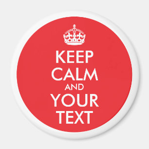 Red and White Border Keep Calm and Your Text Magnet