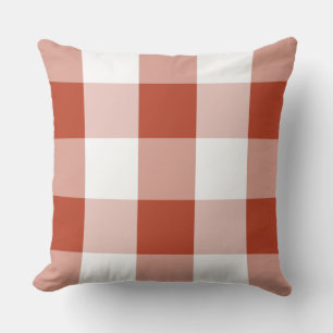 Red and White Buffalo Check Cushion