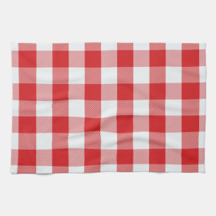 Red and White Buffalo Plaid Kitchen Towel
