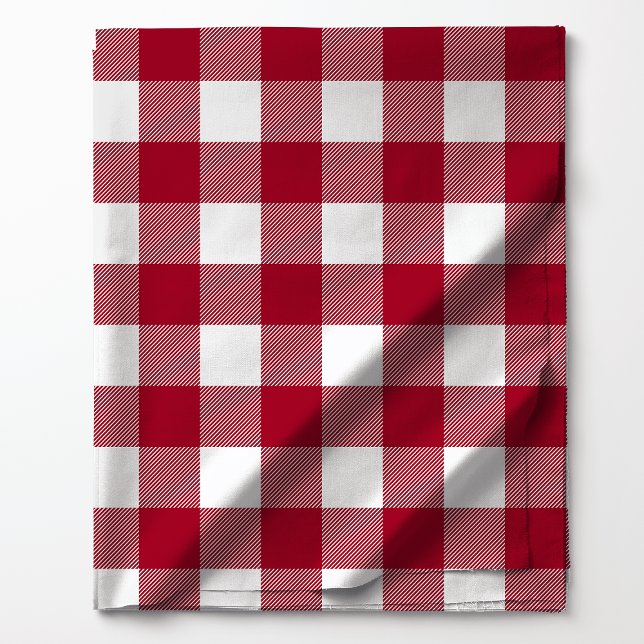 Red and White Buffalo Plaid Pattern Fabric (Creator Uploaded)