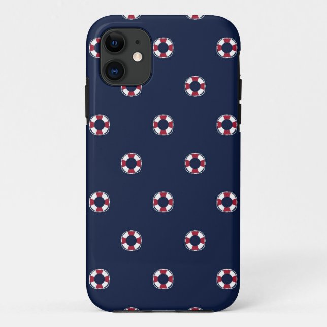 Red And White Buoy Pattern Case-Mate iPhone Case (Back)