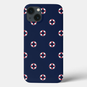 Red And White Buoy Pattern iPhone 13 Case