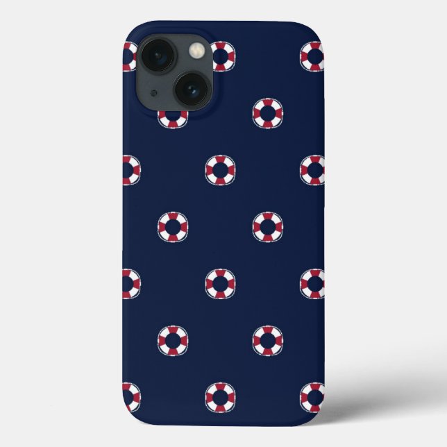Red And White Buoy Pattern Case-Mate iPhone Case (Back)