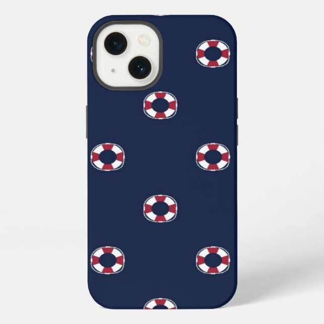 Red And White Buoy Pattern iPhone Case (Back)