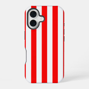 Red and White Cabana Stripes  iPhone 16 Case