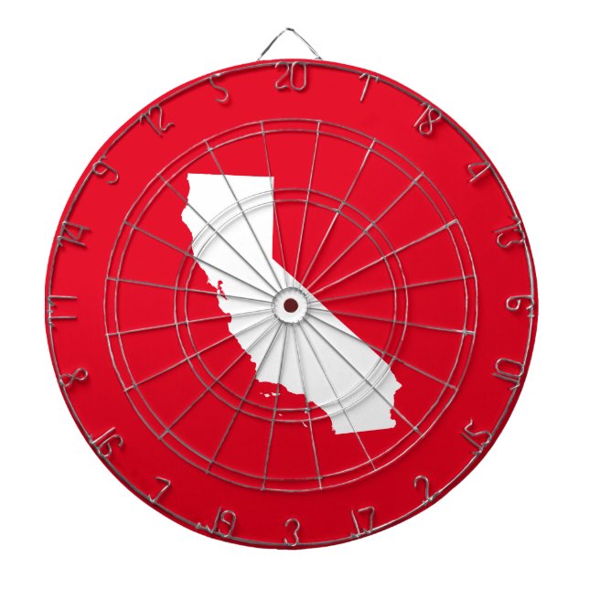 Red and White California Dartboard (Front)
