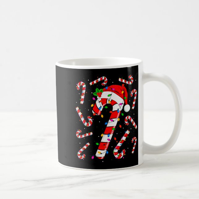 Red And White Candy Cane Santa Christmas Funny Xma Coffee Mug (Right)