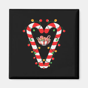 Red And White Candy Cane Santa Christmas Funny Xma Magnet