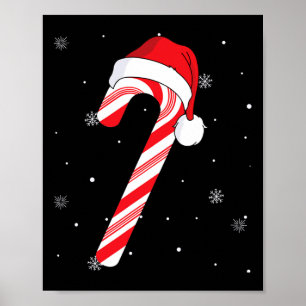 Red And White Candy Cane Santa Christmas Funny Xma Poster