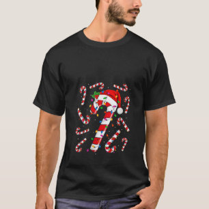Red and White Candy Cane Santa Christmas Funny Xma T-Shirt
