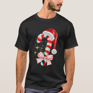 Red and White Candy Cane Santa Christmas Funny Xma T-Shirt