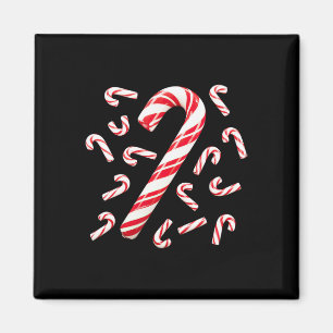 Red And White Candy Cane Santa Christmas  Magnet
