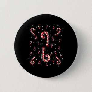 Red And White Candy Cane Santa Christmas Xmas Ligh 6 Cm Round Badge