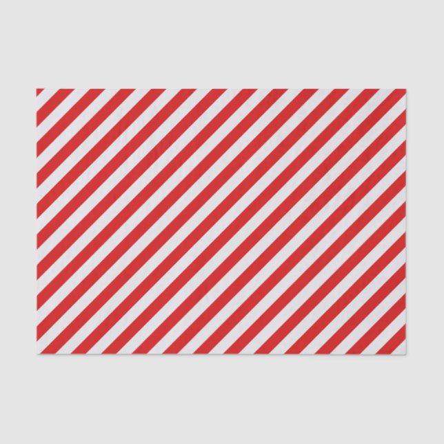 Red and white candy cane stripe  tissue paper (Front)