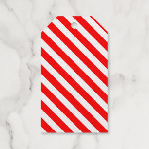 Red and White Candy Cane Stripes Gift Tag