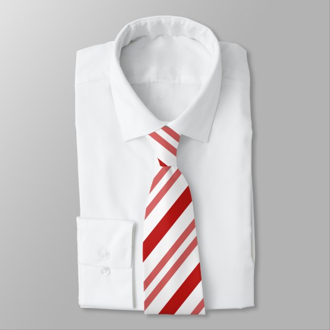 Red and White Candy Cane Tie (Tied)