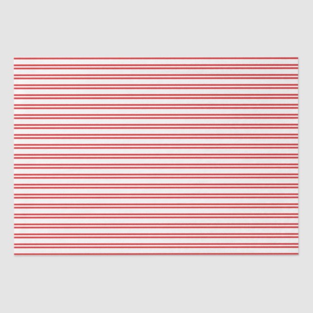 Red and White Candy Stripe  Tissue Paper (Front)