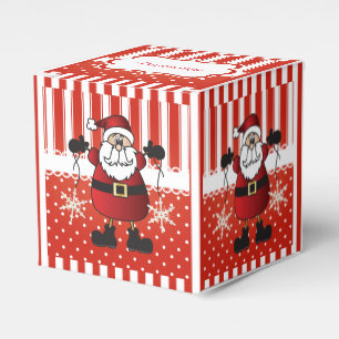 Red and White Candy Stripes and Santa Claus Favour Box