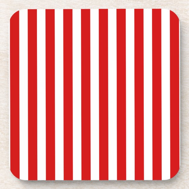 Red and white candy stripes coaster (Front)