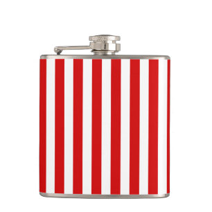 Red and white candy stripes hip flask