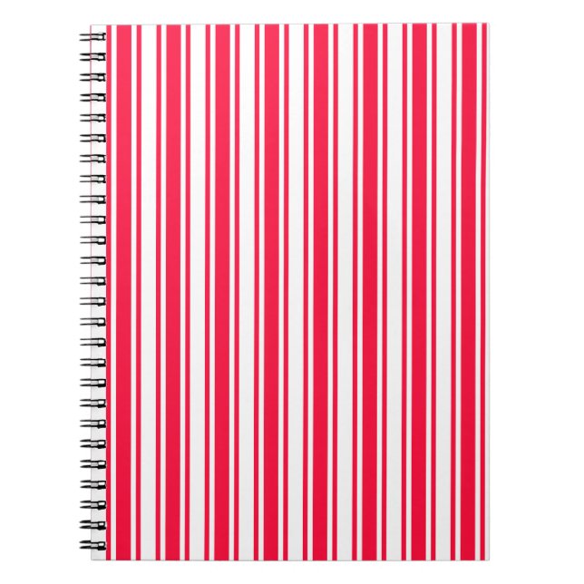 Red and white candy stripes notebook (Front)