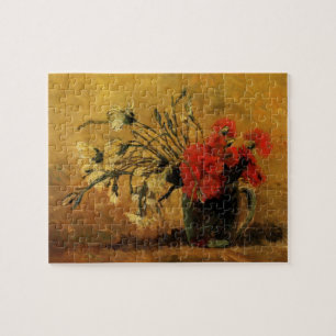 Red And White Carnations by Vincent van Gogh Jigsaw Puzzle