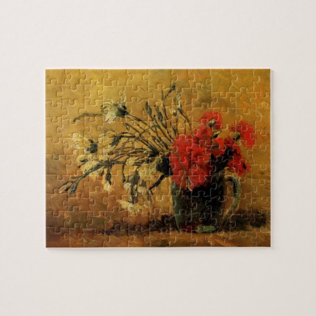 Red And White Carnations by Vincent van Gogh Jigsaw Puzzle (Horizontal)