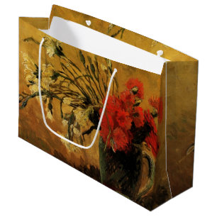 Red And White Carnations by Vincent van Gogh Large Gift Bag