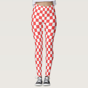 Red and White Checkered Leggings