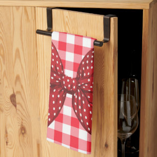 Red and White Checks Tea Towel