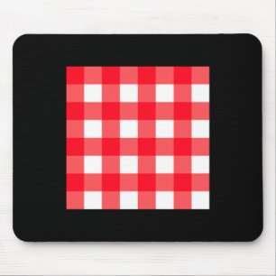 Red And White Chequerboard Grid Squares Sticker Mouse Pad