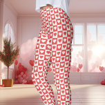 Red and White Chequerboard Heart Valentine's Day  Leggings<br><div class="desc">These Red and White Chequerboard Heart Valentine's Day Leggings are a charming way to celebrate love. Featuring a playful chequered heart pattern in a vibrant red and white colour scheme, these leggings are perfect for Valentine's festivities or for adding a touch of love to your everyday style. Made with soft,...</div>