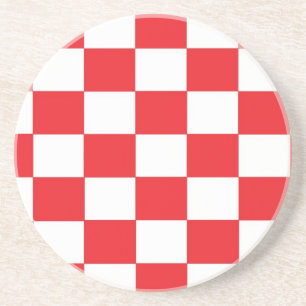 Red and White Chequered Coasters