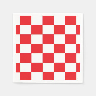 Red and White Chequered Paper Napkins