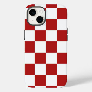 Red and White Chequered Pattern Case-Mate iPhone 14 Case