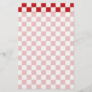 Red and White Chequered Pattern Country BBQ Colour Stationery