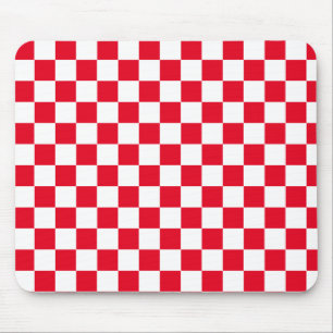 Red and White chequered pattern Mouse Pad
